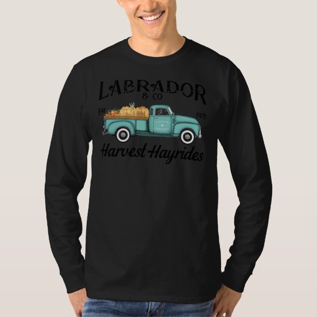 Black Labrador Retriever Harvest Hayride Antique T T-Shirt (Vorderseite)