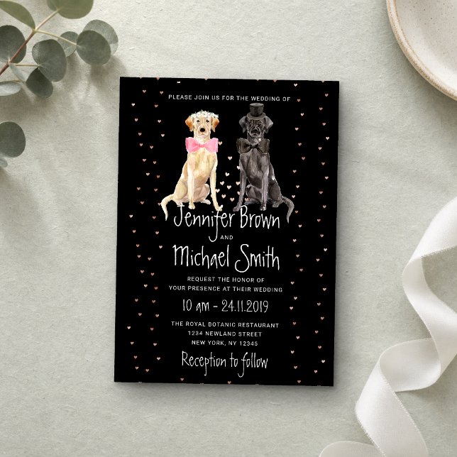 Black Labrador Retriever Hochzeit Einladung (Von Creator hochgeladen)