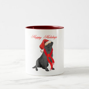 Black Labrador Retriever Holiday Greetings Zweifarbige Tasse