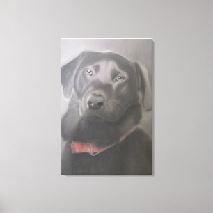 "Black Labrador Retriever" Holzkohle Zeichnend Leinwanddruck
