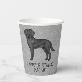 Black Labrador Retriever Hund Happy Birthday Gray Pappbecher