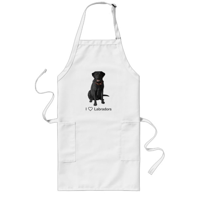 Black Labrador Retriever Hund Lover Geschenk Lange Schürze (Vorne)