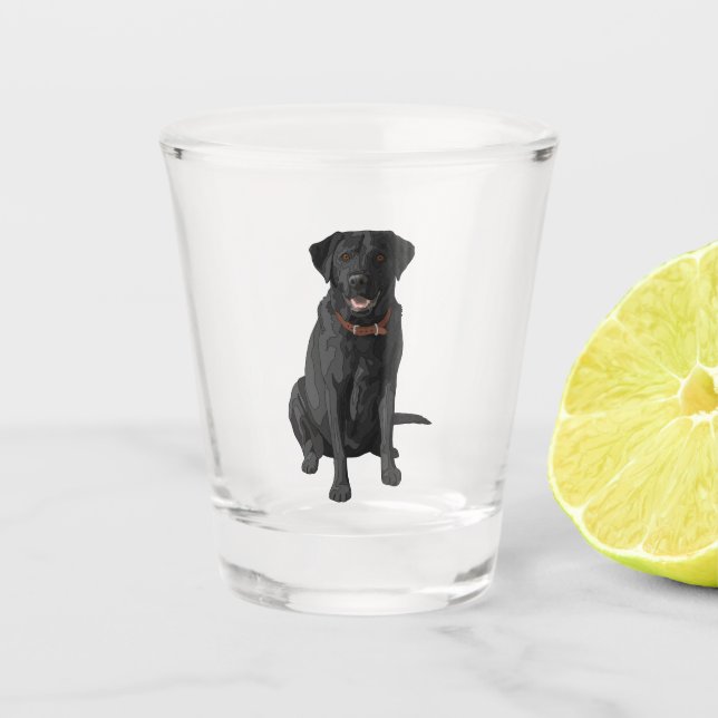 Black Labrador Retriever Hund Lover Geschenk Schnapsglas (Vorderseite)