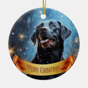 Black Labrador Retriever Keramik Ornament