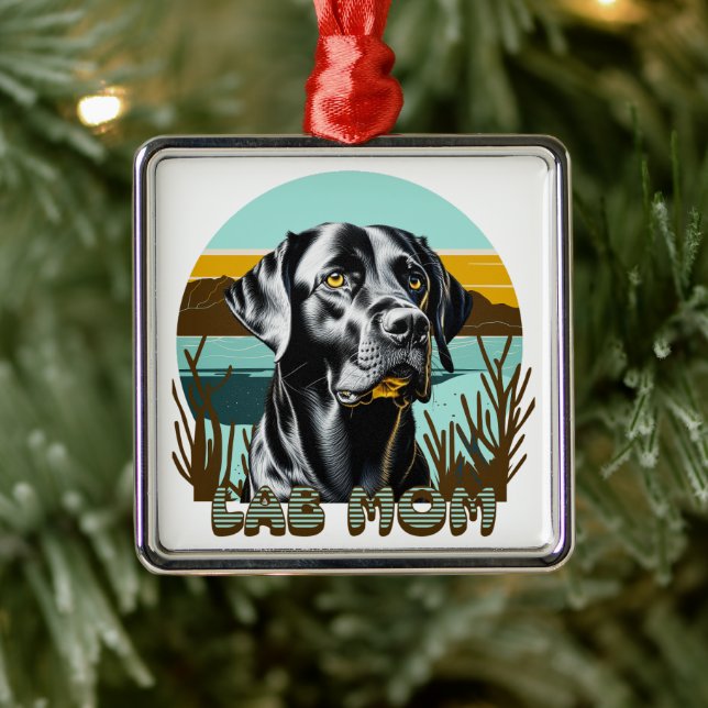 Black Labrador Retriever | LABRADOR MAMA Ornament Aus Metall (Baum)