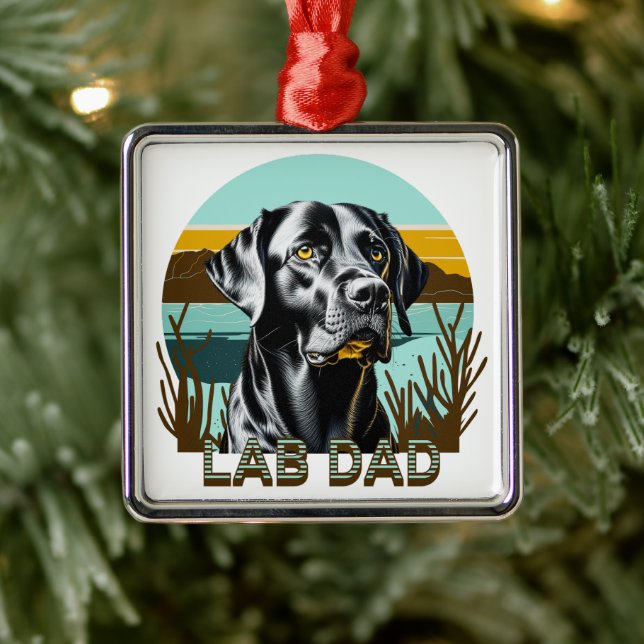 Black Labrador Retriever | LABRADOR VATER Ornament Aus Metall (Baum)