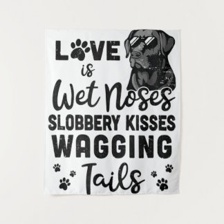 Black Labrador Retriever Liebe My Dog Sprichwort Q Wandteppich