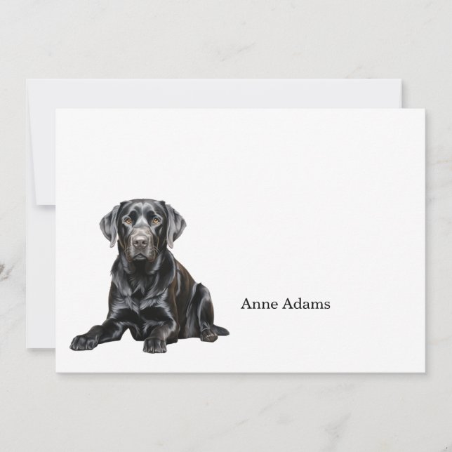 Black Labrador Retriever Note Card Dankeskarte (Vorderseite)