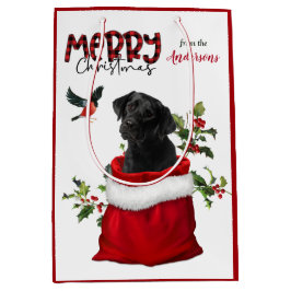 Black Labrador Retriever Puppy Dodge Weihnachten Mittlere Geschenktüte