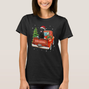 Black Labrador Retriever Riever Red Truck Weihnach T-Shirt
