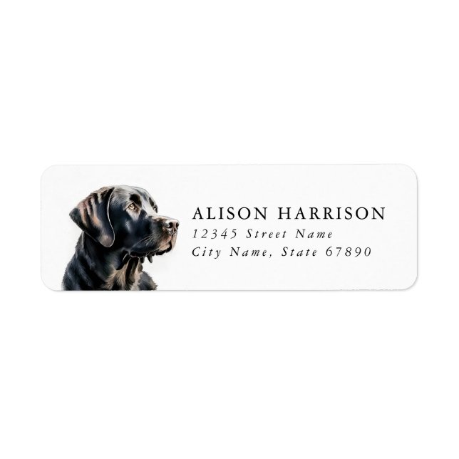 Black Labrador Retriever Rücksendeadressen-Aufkleb (Vorne)