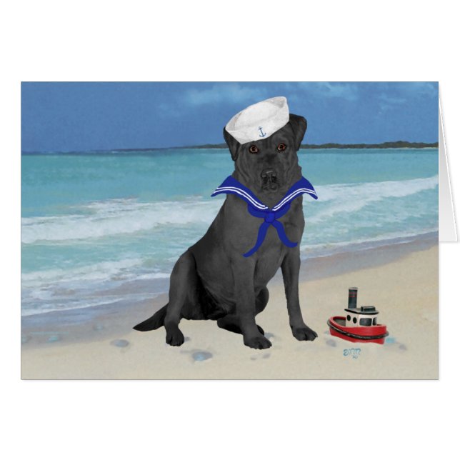 Black Labrador Retriever Sailor (Vorderseite (Horizontal))