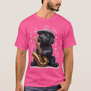 Black Labrador Retriever Saxophone Jazz Splash & S T-Shirt