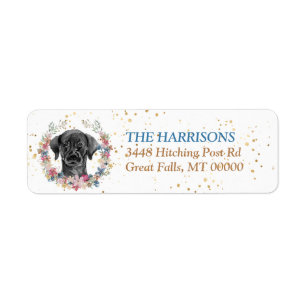 Black Labrador Retriever Spring Flowers Kreath