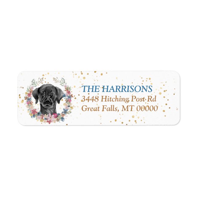 Black Labrador Retriever Spring Flowers Kreath (Vorne)