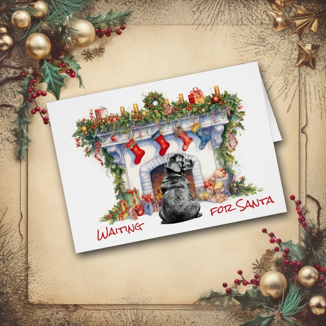 Black Labrador Retriever Warten Sie auf Santa (Von Creator hochgeladen)