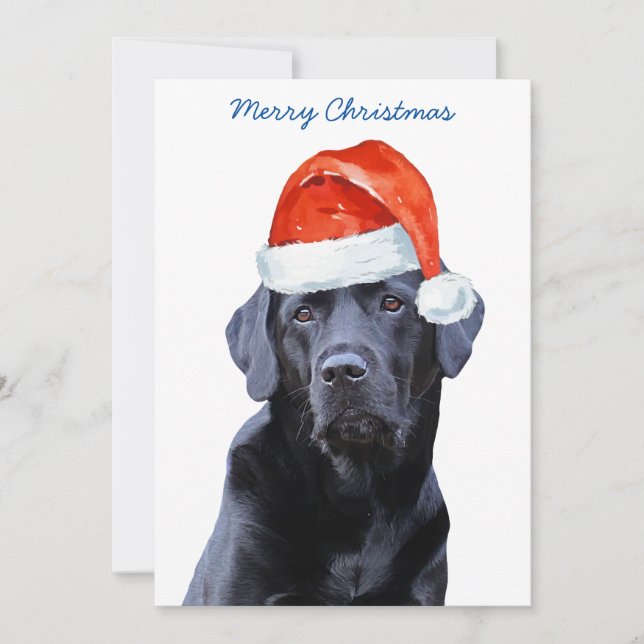 Black Labrador Retriever Weihnachten Niedlicher We Einladung (Vorderseite)