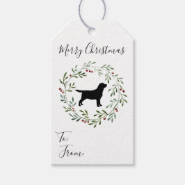 Black Labrador Retriever Weihnachtskranz Hund Geschenkanhänger