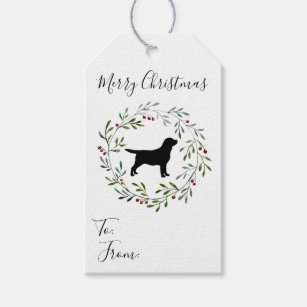 Black Labrador Retriever Weihnachtskranz Hund Geschenkanhänger