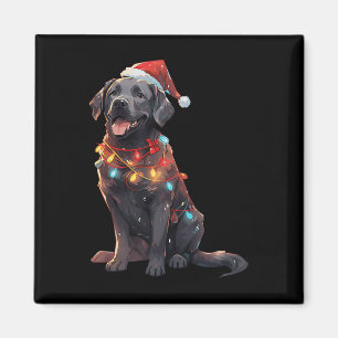 Black Labrador Retriever Weihnachtsmannmütze Chris Magnet