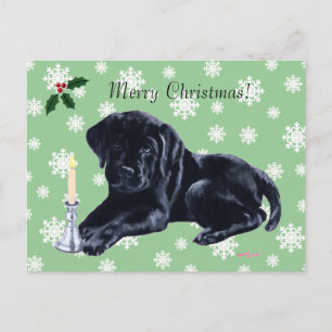 Black Labrador Retriever Weihnachtsschneeflocke Feiertagspostkarte