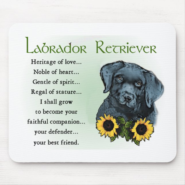 Black Labrador Retriever Welpengeschenke Mousepad (Vorne)
