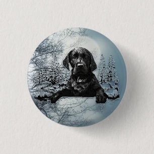 Black Labrador Retriever Welppy T - Shirt Throw Pi Button