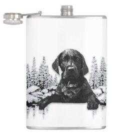 Black Labrador Retriever Welppy T - Shirt Throw Pi Flachmann