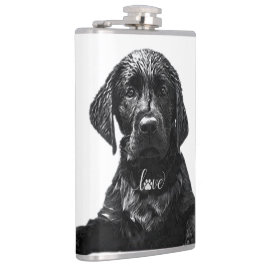 Black Labrador Retriever Welppy T - Shirt Throw Pi Flachmann