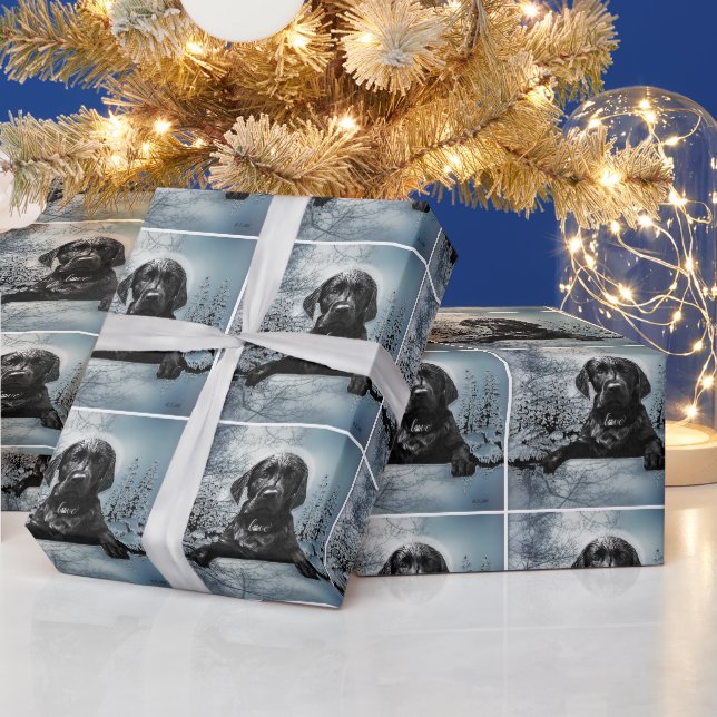 Black Labrador Retriever Welppy T - Shirt Throw Pi Geschenkpapier (Feiertage)