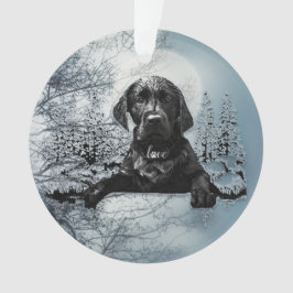 Black Labrador Retriever Welppy T - Shirt Throw Pi Ornament