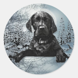 Black Labrador Retriever Welppy T - Shirt Throw Pi Runder Aufkleber