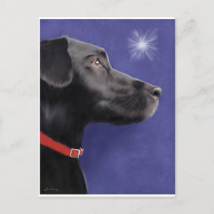 Black Labrador Retriever - Wish Upon a Star Feiertagspostkarte