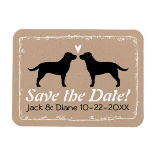 Black Labrador Retrievers Hochzeit Sichern Sie das Magnet