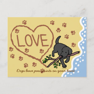 Black Labrador Sand Letters Cartoon Postkarte