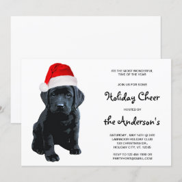 Black Labrador Santa Dog Frohe Weihnachten Einladung