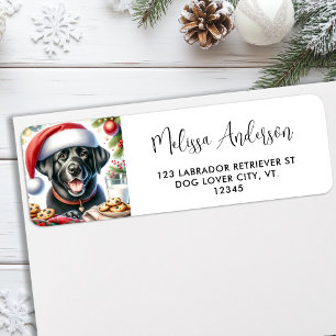 Black Labrador Santa Dog Weihnachts-Rücksendeadres