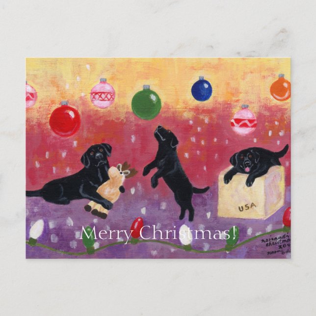 Black Labrador Weihnachten (Vorderseite)