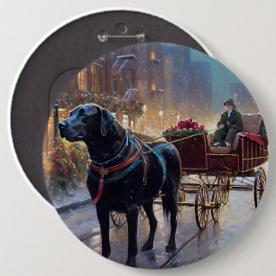 Black Labrador Weihnachten Button