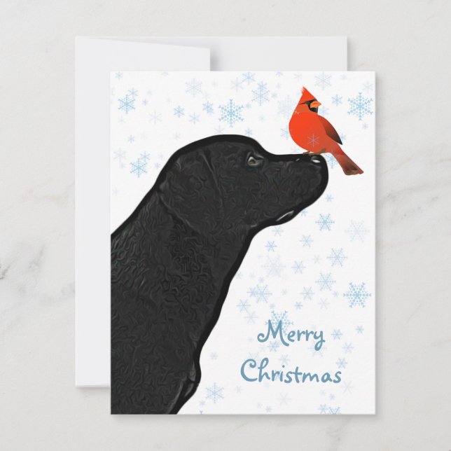 Black Labrador Weihnachten Einladung (Vorderseite)