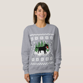 Black Labrador Weihnachten Evergreen Snowflakes Sweatshirt