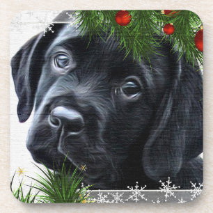 Black Labrador Weihnachten Getränkeuntersetzer