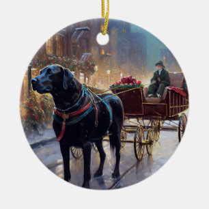 Black Labrador Weihnachten Keramik Ornament