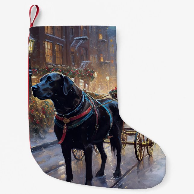 Black Labrador Weihnachten Kleiner Weihnachtsstrumpf (Vorderseite)