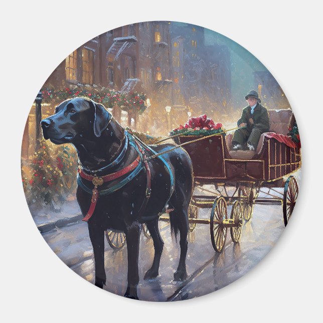 Black Labrador Weihnachten Magnet (Vorne)