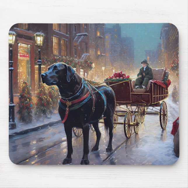 Black Labrador Weihnachten Mousepad (Vorne)