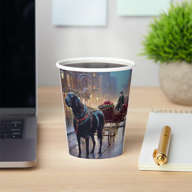 Black Labrador Weihnachten Pappbecher (InSitu)