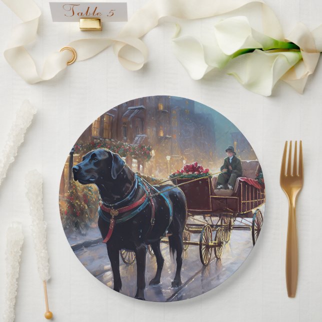 Black Labrador Weihnachten Pappteller (Hochzeit)