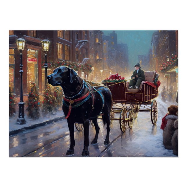 Black Labrador Weihnachten Poster (Vorderseite)