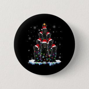 Black Labrador Weihnachtsbaum Lichter Weihnachten Button